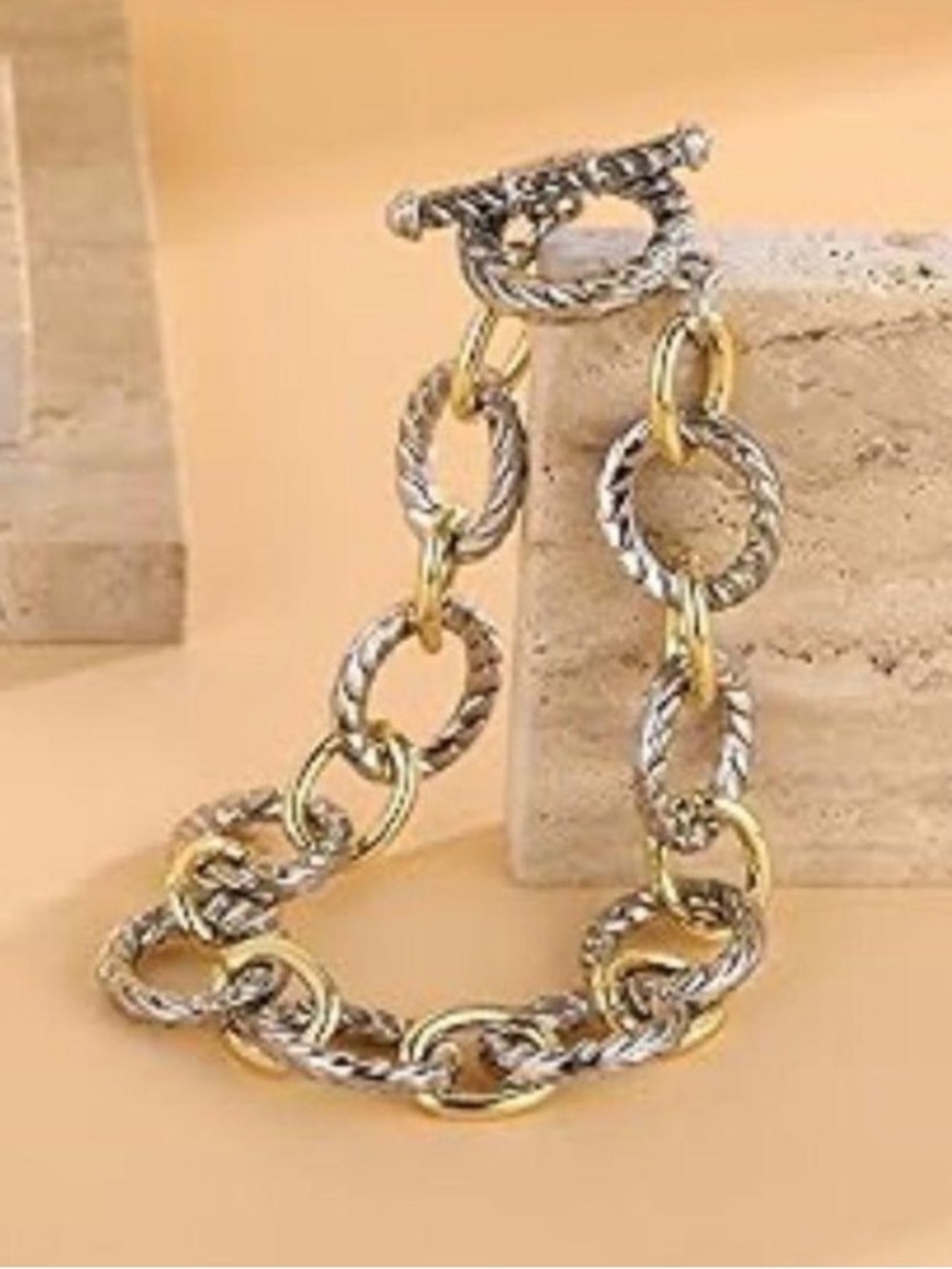 Anthropologie two tone link bracelet just like David yurman NWT